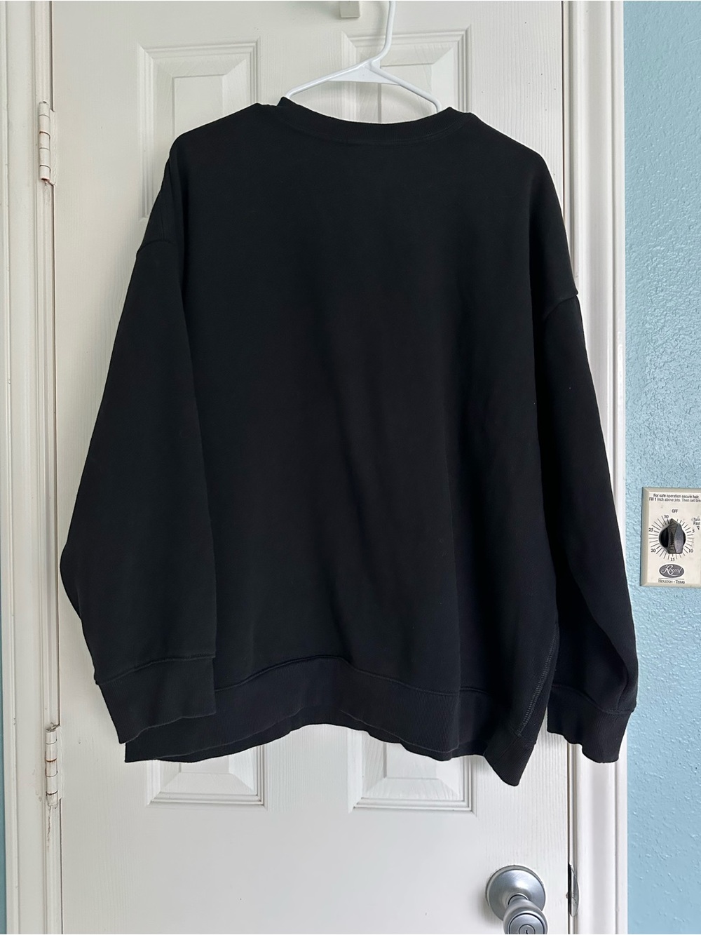 Victoria's Secret PINK Campus Fleece™ Oversized Crew Sweatshirt in Pure Black XL - Picture 2 of 4